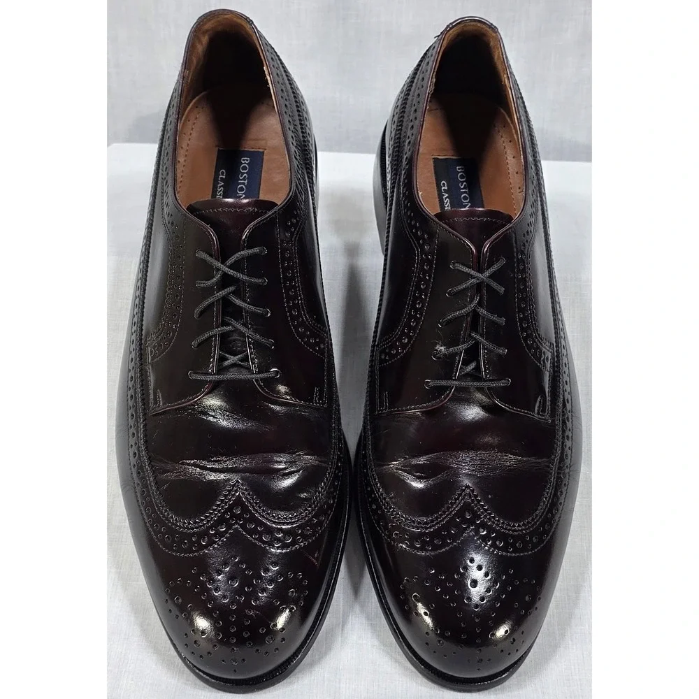 Bostonian Classics First Flex‎ Men's Burgundy Leather Wingtip Oxford Shoes